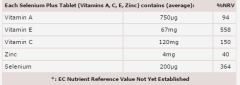 Sélénium plus vitamines A, C, E et zinc 60 comprimés