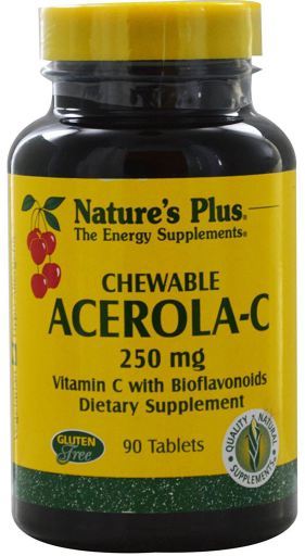 Supplément de Vitamine C à l&#39;Acérola 250 mg 90 Comprimés à Croquer