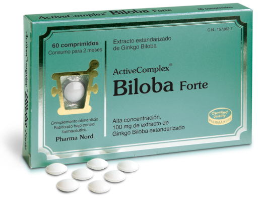 Complexe actif Biloba Forte 60 comprimés.