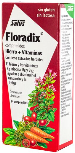 Floradix Riche en Fer Nutritionnel et Vitamines 84 Comprimés