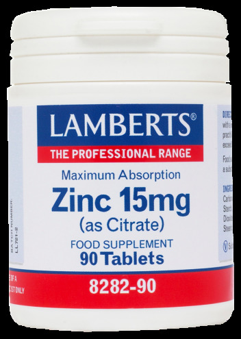 Zinc 15 mg sous forme de citrate d&#39;absorption supérieure 90 gélules