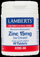 Zinc 15 mg sous forme de citrate d&#39;absorption supérieure 90 gélules