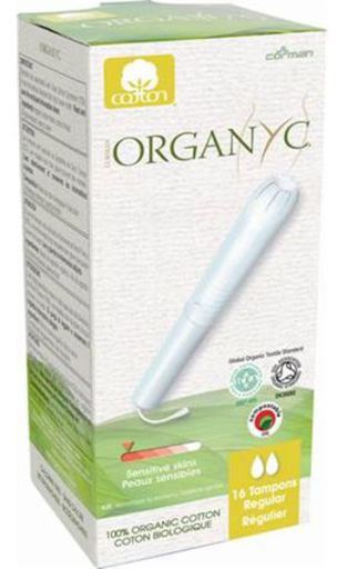 Tampons 100% Coton Biologique avec applicateur régulier 16 Unités