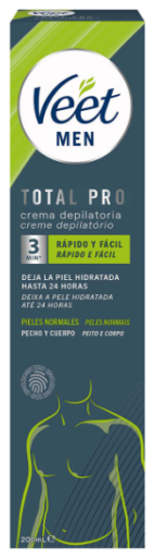 Men Total Pro Crème Dépilatoire Poitrine et Corps Peaux Normales 200 ml