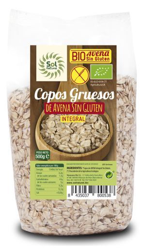 Flocons d&#39;avoine épais sans gluten bio 500 gr