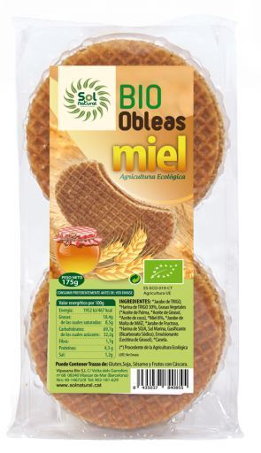 Gaufrettes au Miel Bio 175 gr