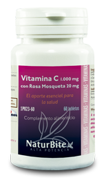 Vitamine C 1000 Mg.con Rose Musquée 20 Mg. 60 Comp.