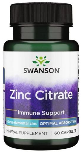 Citrate de Zinc 50 mg 60 Capsules