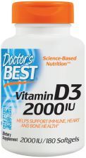 Vitamine D3 2000 IU 180 Gélules molles