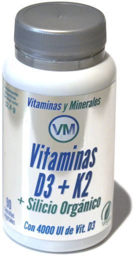 Vitamine VM. D3 + K2 + Silicium Organique 90C