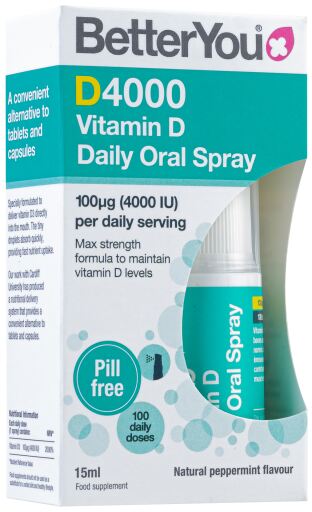 DLux 4000 Daily Vitamin D oral spray menthe poivrée naturelle 15 ml