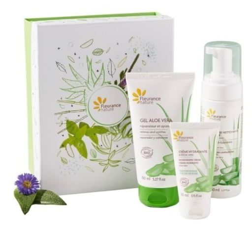 Coffret Aloe Vera : mousse + gel d&#39;aloe vera + crème hydratante