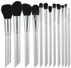 Ensemble de pinceaux de maquillage gris 12 pièces