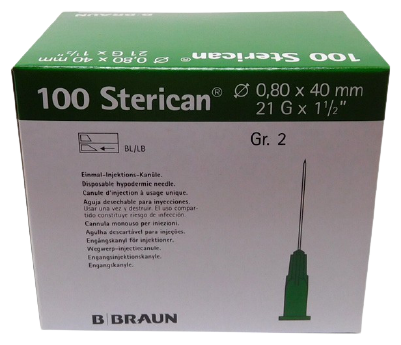 Aiguilles Sterican vertes 40x8 mm 1.2 100 unités