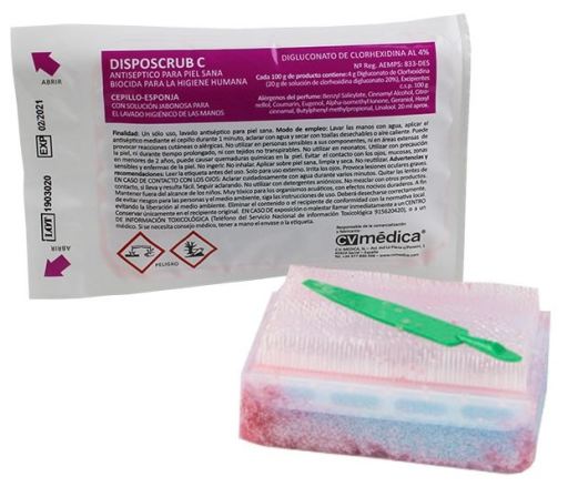 Brosse à récurer chirurgicale à la chlorhexidine