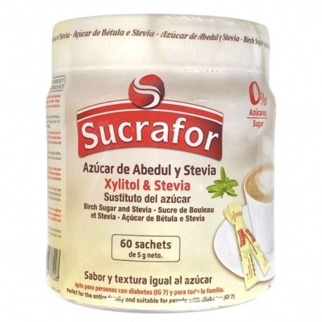 Xylitol et Stevia Sucre 60 Enveloppes