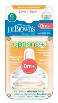 Options Tétines Preemie Flow Wide Mouth Silicone 1 0M+ 2 unités