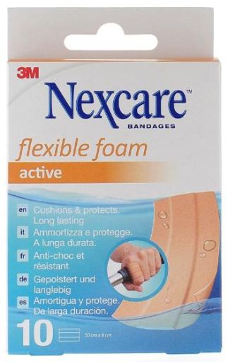 Bandes de pansement en mousse flexible active Nexcare 6 x 10 cm