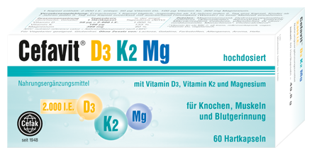 Cefavit Vitamine D3 + K2 + Mg 60 gélules