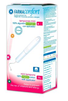 Tampons en coton avec mini applicateur Bio 18 unités