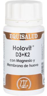 Holovit D3 &amp; k2 avec Magnésium et Membrane d&#39;Oeuf 50 Capsules