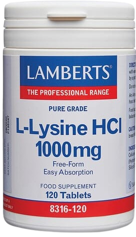 L-Lysine HCI 1000 mg x 120 gélules