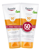 Gel-Crème Anti-Huile Corporelle Solaire Toucher Sec SPF 50 Lot de 2 x 200 ml