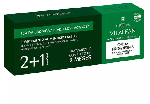 Vitalfan Complément Alimentaire Chute de Cheveux Progressive Lot de 3 x 30 Gélules