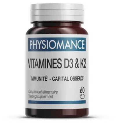 Physiomance Vitamine D3+K2 60 Gélules