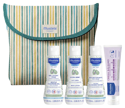 Trousse de toilette rayée bébé 5 pièces