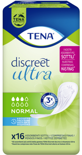 Discreet Serviettes pour incontinence ultra normales 16 pièces