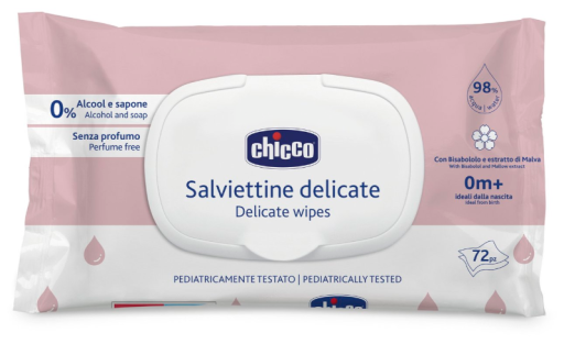 Lingettes Délicates avec Couvercle 72 Unités