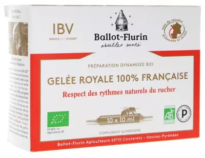 Préparation Dynamisée de Gelée Royale Eco Française 10 Ampoules