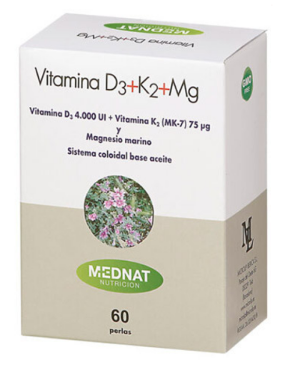 Vitamine D3+K2+Mg 60 Perles