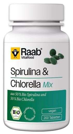 Spiruline+Algues Chlorelle 440 mg 200 Comprimés Bio Vegan