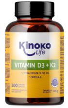 Vitamine D3-K2 avec oméga 9 200 gélules